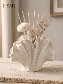 1pc Wabi-Sabi Style Ginkgo Leaf Shaped Vase, Wrinkled Texture Reed Diffuser Bottle, Matte Black And Speckled Beige 2 Colors Available, Minimalist Living Room Desktop Fragrance Floral Decor Gift - Ginkgo Leaf Aroma Bottle - View 5