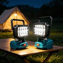 1pc 15 LED Portable Work Light, Compatible With 18V Battery, IP44 Adjustable Bracket Handheld Emergency Light, Suitable For Construction, Camping, Fishing, Hiking (Battery Not Included) - Construction Site Light - View 8