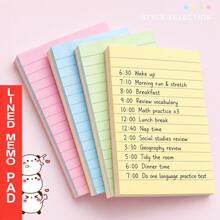 100/200 Sheets 4-Color Lined Sticky Notes, 10 X 15cm Large Self-Adhesive Memo Pads, Suitable For Students, Office, Home, School, Learning, Back To School Supplies - one-size - View 1