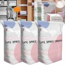 3/1pc Thickened Vacuum Storage Bags, Innovative Air Valve, No Pump Required, Suitable For Clothes, Bedding; Reusable, Space-Saving Sealed Compression Bags, Moisture-Proof And Dust-Proof Storage Bags, Suitable For Wardrobe, Bedding And Blanket Storage - Multicolor - View 1