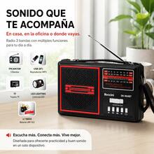Radio retro multifuncional con luz LED, Bluetooth, 3 bandas y MP3 - Ver 3