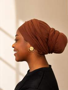 YPGVUO Solid Criss‑Cross Knotted Turban Cap, Breathable Elastic Head Wrap For Hijab Inner & Casual Styling, Nice Holiday Present For Ladies - Multicolor - View 3