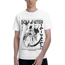 Soul Eater Anime Graphic T-Shirt, Vintage Unisex Heavyweight Cotton Tee, Gothic Style Y2K Breathable Lightweight Casual 2026 New Arrival T-Shirt - 白色 - 查看 9