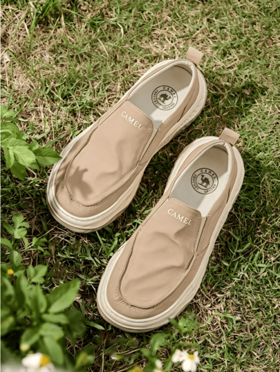 CAMEL CROWN Zapatos de lona transpirables para hombre, nuevos tenis casuales sin cordones para primavera & verano, cómodos, ligeros y frescos