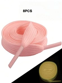 8/2PCS, Multi-Color Options, 120cm Glow-In-The-Dark Solid Color Reflective Shoelaces, Unisex Sports Shoes, Versatile, Suitable For Daily Wear, Dating, Party And Holiday Outfits - Multicolor - View 13