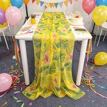 1 pieza Camino de mesa de malla con estampado de selva tropical, camino de mesa para decoración de restaurante, camino de mesa para decoración de mesa de banquete, hecho de material de poliéster de alta calidad, adecuado para la temporada de bodas, fiesta de cumpleaños y diversas decoraciones de escenas, adecuado para reuniones, cafeterías, té de la tarde, bodas y otras escenas, adecuado para Halloween, Navidad, Día de San Valentín, Acción de Gracias y otras decoraciones de mesa de fiesta y vacaciones, camino de mesa - Amarillo - Ver 9