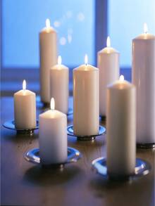 Smokeless Odorless White Pointed Cylindrical Candle Set - Home Decor Ornament, Suitable For Ramadan, Valentine's Day, Wedding Season And Christmas Decoration - Multiple Sizes - View 4
