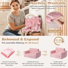 Sofa Lipat 6 Lipat Bercahaya dalam Gelap dengan Bulu Kelinci Imitasi, Kursi Sandaran Mewah Lembut untuk Anak-anak, Sofa Lipat Bercahaya untuk Kamar Tidur dan Ruang Bermain - MultiWarna - View 7