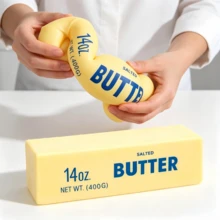 Colors Butter Stick Squishy, 4oz Realistic Butter Bar Shape, Soft Squeezable Fast Rebound Stress Relief Fingertip Toy, Pink Green Yellow Optional, Crispy Touch, Decompression Squeezing Sound, Desktop Gadget, ASMR Prop, Creative Gift, Non-Edible - Multicolor - View 8