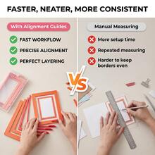 7pcs Paper Craft Alignment Guide, For Card Making, Precise Layering And Spacer Spacing, Suitable For Card Making And Scrapbooking, Color-Coded Tools With Size Labels, 1/16 To 1/2 Inch Increments - A - View 2