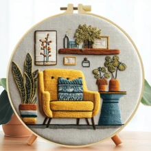 طقم تطريز يدوي DIY مكون من قطعة واحدة، 20*20 سم/7.9*7.9 بوصة، بنمط القهوة، يتضمن قماش التطريز ودليل المستخدم وإطار التطريز والإبرة والخيط، مناسب كهدية للعطلات للأصدقاء أو العائلة، عمل فني يدوي للمنزل والمكتب - CXP3453-20X20 - مشاهدة 14