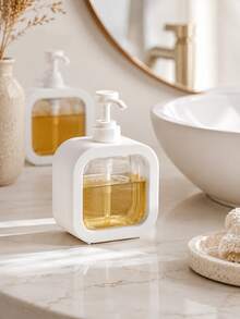 Transparent Hand Sanitizer Dispenser Bottle, Home Soap Dispenser, Shampoo Bottle Container, Press-Type Bathroom Shower Gel Bottle, Plastic Squeeze Lotion Dispenser Empty Bottle Refillable - Protective - Refillable Dispensing Bottles - View 1