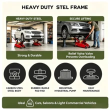 2 Ton Hydraulic Trolley Floor Jack With Portable Plastic Storage Carry Case, Heavy Duty Lifting Tool For Cars & Light Commercial Vehicles - Red - View 3