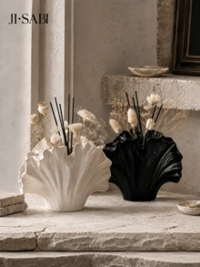 1pc Wabi-Sabi Style Ginkgo Leaf Shaped Vase, Wrinkled Texture Reed Diffuser Bottle, Matte Black And Speckled Beige 2 Colors Available, Minimalist Living Room Desktop Fragrance Floral Decor Gift - Ginkgo Leaf Aroma Bottle - View 3