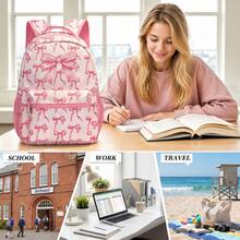 Student Backpack - Bowknot Print Design Backpack, Suitable For Teenagers And Middle School Students, Best Gift For Back To School Season - Multicolor - View 12