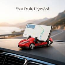 Cool Sports Car Design Car Phone Holder, Realistic Supercar Appearance With Dual Function As Ornament And Phone Stand; Base Supports 360° Full Rotation, Adjustable Horizontal/Vertical Screen And High/Low Viewing Angle, Navigation View Aligns With Road Surface For Safer Driving. Non-Slip Clip Securely Holds Various Phone Sizes, Preventing Slipping - A - View 9