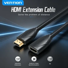 VENTION HDMI 延長線 4K 60Hz HDMI 延長公對母接頭 3D HDR 相容於 One S 360 TV Stick 藍光播放器 Chromecast U HDTV 筆記型電腦 PC - 黑色 - 查看 2