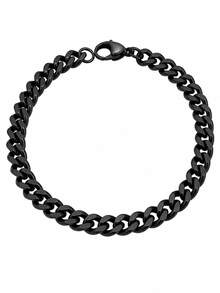 Men's Chain Bracelet, Fashionable Men's Hip-Hop Style Bracelet, Fashion Jewelry For Daily Wear - Black - View 11