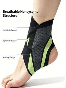Sports Ankle Support, Suitable For Basketball, Football, Volleyball And Fitness, Unisex, Shock-Absorbing Function To Relieve Foot Fatigue, With Hook And Loop Heel Protection Design, Wrap-Around Compression Structure And Adjustable Ankle Support System. - Multicolor - View 3