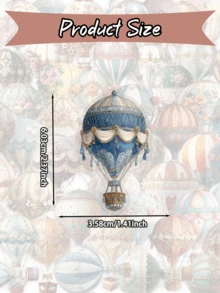 50pcs Vintage Hot Air Balloon Stickers, Transparent PET Waterproof Stickers, Suitable For Tablets, Computers, Laptops, Phone Cases, Guitars, Desktops, Water Bottles, Luggage, Snowboards School Supplies - 1 Set - View 2