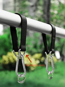 1/2件 25cm*25mm（標準登山扣 No.6）戶外露營鞦韆連接帶，橫桿吊掛帶，加厚鞦韆帶 - 彩色 - 查看 2