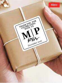 1-120pcs Square Waterproof Wear-Resistant Customized Stickers, Exclusive Text & Pattern, Strong Adhesive Self-Stick, For Storage Area Division, Cosmetic Dispensing, Storage Box Labeling, Miscellaneous Item Classification, Wedding Gift Box & Gift Labeling, Etc. Practical Item For Newlyweds, Colleagues, Travel Enthusiasts, Couples On Trips, Short & Long Distance Travelers. Suitable For Mother's Day, Father's Day, Anniversary, Back To School, Wedding, Party And More Occasions - Multicolor 1 - View 65