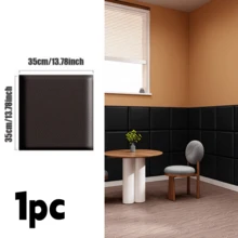 1pc 13.77x13.77in Self-Adhesive Soft Padded Headboard Wall Panel, Wall Soft Padding, Wall-Mounted Headboard Sound-Absorbing Wall Panel - A - View 7