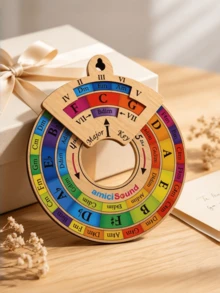 Colorful Circle Of Fifths Music Theory Reference, Wooden Melody Tool, Suitable For Songwriters And Musicians, Chord Wheel, Circle Of Fifths, Guitar Chord Chart, Music Theory Introduction, Gift, Music, Passion - Colorful Melody Tool - View 1