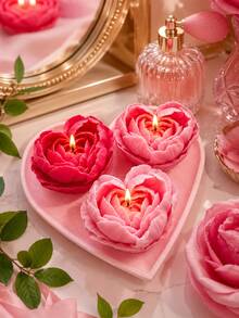 1pc Heart Flower Silicone Candle Mold Decorative Ornament Resin Diffuser Stone - Heart Flower Silicone Mold - View 6
