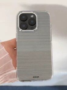 復古水波紋棕藍格紋手機殼，適用於 Apple 17 11 12 13 14 15 16 Pro Max Plus，秋冬亮面保護殼 - 白色細條紋 - 查看 9