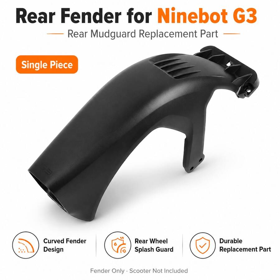 Replacement Rear Fender, Rear Wheel Mudguard For Ninebot G3 Electric Scooter - Black - View 1