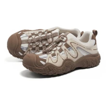CAMEL CROWN Sapatos de Caminhada e Trekking com Sola Grossa Novos para Homens, Calçados Casuais para Uso Externo - Arroz/Damasco/Integral - Visão 2