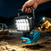 1pc 15 LED Portable Work Light, Compatible With 18V Battery, IP44 Adjustable Bracket Handheld Emergency Light, Suitable For Construction, Camping, Fishing, Hiking (Battery Not Included) - Construction Site Light - View 5