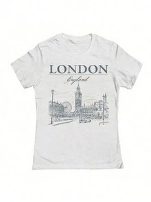 Social Collective London Tm Graphic Cotton Ladies Fitted-Shirt100% Comfortable Cotton Unisex Comfortable Retro Cotton T-Shirt-K91 - 白色 - 查看 17