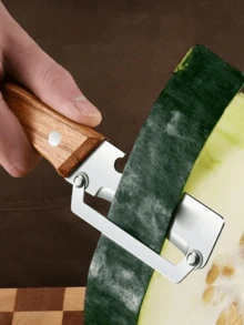 2pcs 2-In-1 Multifunctional Peeler, Kitchen Multi-Purpose Stainless Steel Thickened Fruit Peeler, 2-In-1 Multifunctional Vegetable Peeler With Bottle Opener, Wooden Handle Stainless Steel Blade, Fruit And Vegetable Processing Tool - Brown - View 1