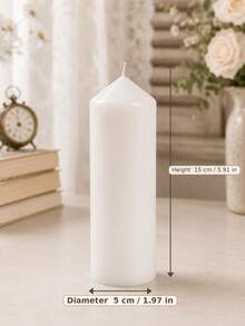 Smokeless Odorless White Pointed Cylindrical Candle Set - Home Decor Ornament, Suitable For Ramadan, Valentine's Day, Wedding Season And Christmas Decoration - Multiple Sizes - View 16