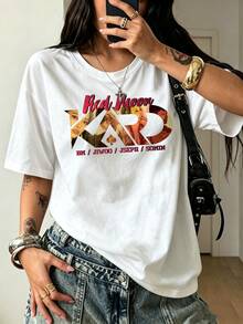 KARD Red Moon  Album Member Graphic Cotton T-Shirt - 白色 - 查看 1