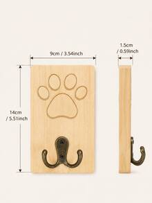 Personalized Dog Leash Holder Wall Mount, Paw Print Wooden Key Hook Organizer, Custom Pet Name Hanging Rack For Entryway Home Decor,Dog Mom Gift - Multicolor - View 4
