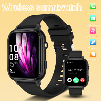 QAGSFLC Reloj Inteligente, Pantalla Táctil HD de 1.83 Pulgadas, Correa de Silicona Suave, Notificación de Llamadas/Mensajes, Podómetro, Calorías, Seguimiento de Fitness, Múltiples Modos Deportivos, Reloj Inteligente Multifunción, Unisex, Compatible con Teléfonos y Android, Perfecto para Gimnasio y Uso Diario