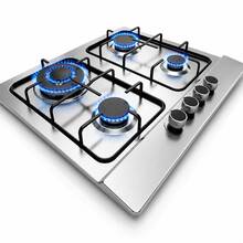 Parrilla de Gas con 4 Quemadores, de Acero Inoxidable, Encendido Eléctrico, Estufa Empotrable y De Mesa, Compatible con Gas Natural y Gas LP Medidas: 58cm Largo X 11cm Alto X 51cm Ancho - Plateado - Ver 2
