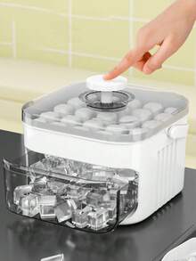 1pc Easy Release Quick Freeze One-Touch Ice Cube Mold, Home Ice Cube Storage Box, Double Layer Ice Press Mold, Ice Maker Box, Easy Release Plastic Grinding Tool, Ice Bucket - Multicolor - View 9