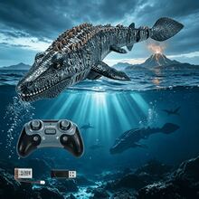 1pc/Set Remote Control Dinosaur Toy, T-Rex/Mosasaurus 3-Color Dinosaur Toy, 2.4GHz Multi-Function With Light Effects And Sound Effects, Children's Toy, Bath Toy, Educational Toy, Early Learning Toy, Holiday Gift/Party Gift - Multicolor - View 7