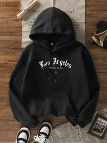 Women's New Autumn/Winter Minimalist Solid Color Casual Fashion Versatile Thermal Lined Sweatshirt Sweatshirt - Black - View 4
