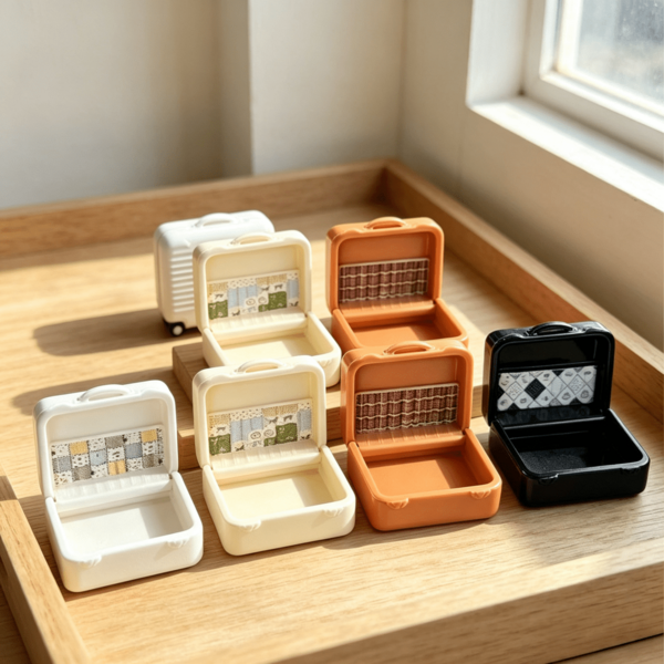 Cartoon Realistic Miniature Bread Food Toy With Opening Closing Suitcase, Miniature Scene DIY Decoration Accessories, Dollhouse Ornament, Model Display, Photography Prop, Scene Arrangement Prop