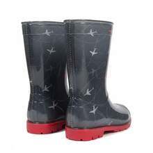 Bota de lluvia para niños, bota 1519 Aviones, aptas para dias lluviosos y soleados, facil de limpiar, flexible para uso comodo, material suave, ideal para actividades al aire libre. - Gris Claro - Ver 5
