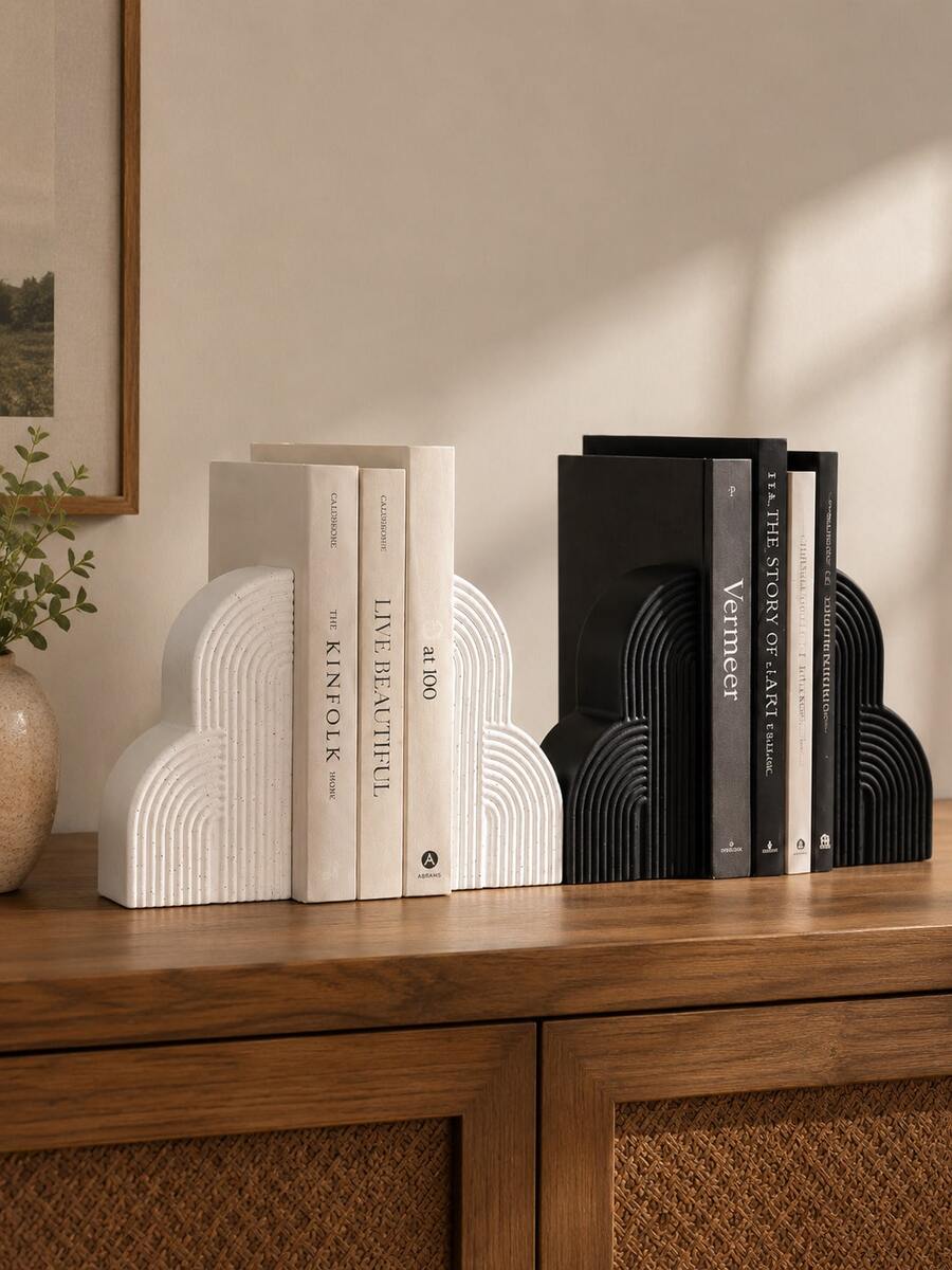 2 Pieces Modern Nordic Arched Bookshelf, Decorative Bookshelf, Simple Shelf, Suitable For Home And Office Desktop Decoration, The Best Gift For Friends, Back-To-School Gift. - one-size - View 1