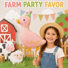 4/8 Sets Colorful Goose Balloons With Sticks, Cute Animal Party Balloons For Kids, Birthday Party Decorations, Family Gatherings, Holiday Celebrations, Animal Theme Parties, Party Supplies And Outdoor Toy Balloons - View 3