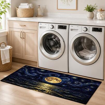 Pattern Printed Long Runner Rug Series, Home Area Rug, Door Mat, Indoor Entrance Mat, Bedroom Bedside Rug, Kitchen Rug, Kitchen Runner, Suitable For Living Room, Laundry Room, Bathroom