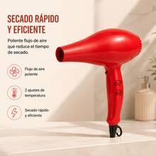 Secador de Cabello Plegable Compacto y Ligero, Secado Rápido sin Frizz, Temperatura Constante Protector, Flujo de Aire Potente, Bajo Ruido, Mango Plegable con Gancho para Colgar, Ideal para Viajes, Gimnasio y Uso Diario, Varios Colores Disponibles, Regalo: 1 Cepillo Peinador Incluido - Tipo de Enchufe A USA (110-127V) - Ver 6