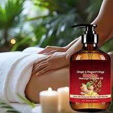 Ginger And Mugwort Massage Oil, Moisturizing, Lubricating, Making Skin Soft, Brightening Skin, Used For Massage, Suitable For Bathing, Massage And Other Occasion 500ml - Essential Oil - View 3